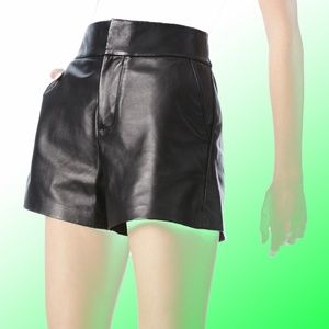 Alice + Olivia ~ High Waisted 100% lamb leather short NWT